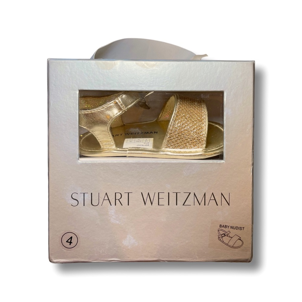Stuart Weitzman Baby Nudist Shimmer Infant Strap Sandal
